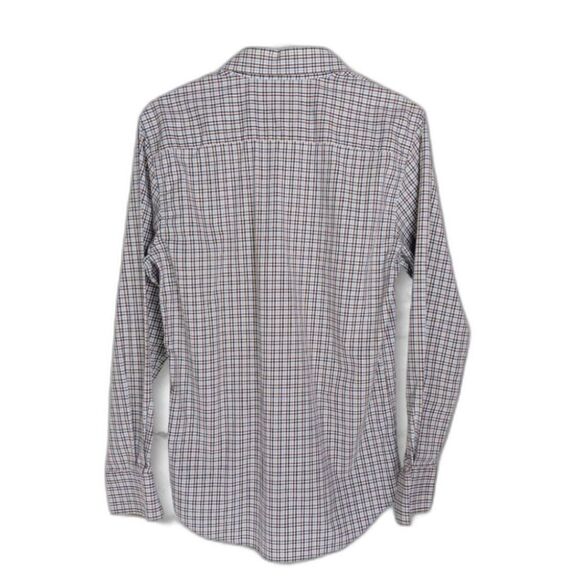 Vintage Y2K DOCKERS Men's Blue Plaid Stretch Button-Up Shirt Small Preppy - Picture 2 of 8